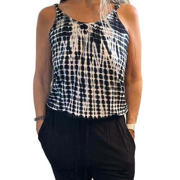 Venus Tie Dye black pockets jumpsuit.Size S - Picture 3 of 15